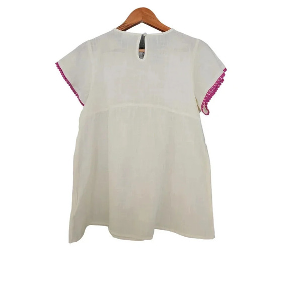 LuLaRoe Paisley Embroidered Top Cream and Pink Size XS - Picture 6 of 8